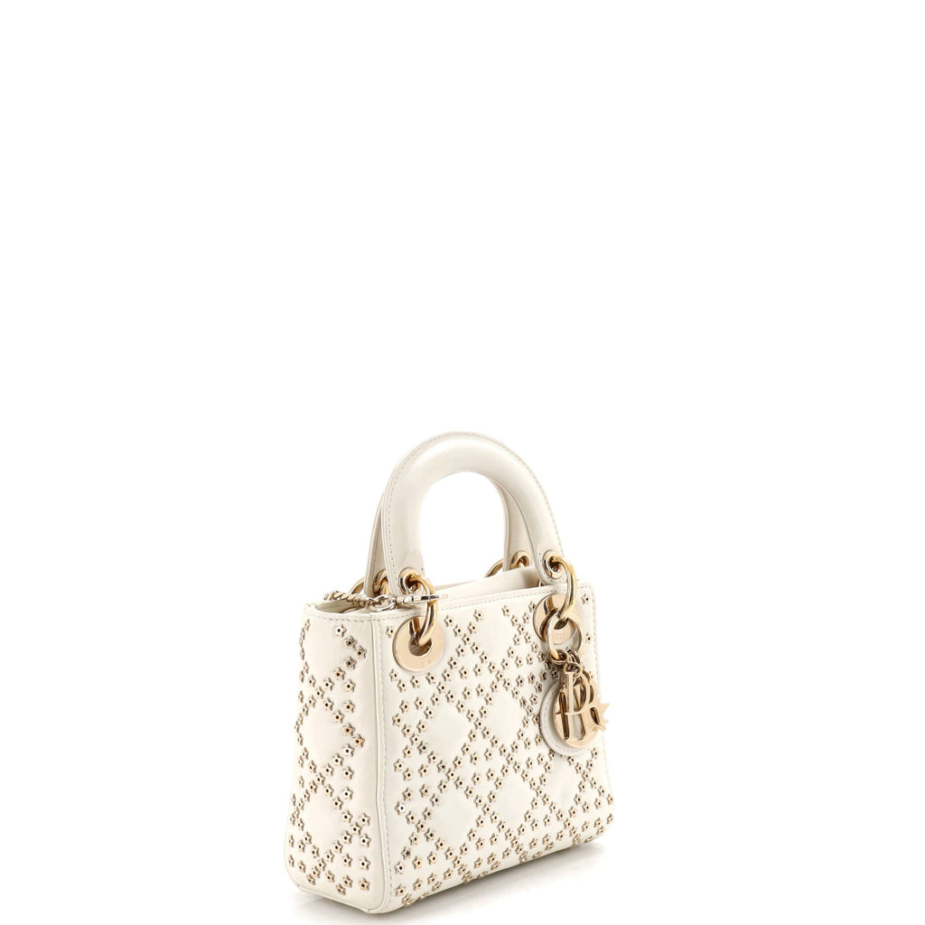 Lady Dior Chain Bag Crystal Embellished Cannage Quilt Leather Mini
