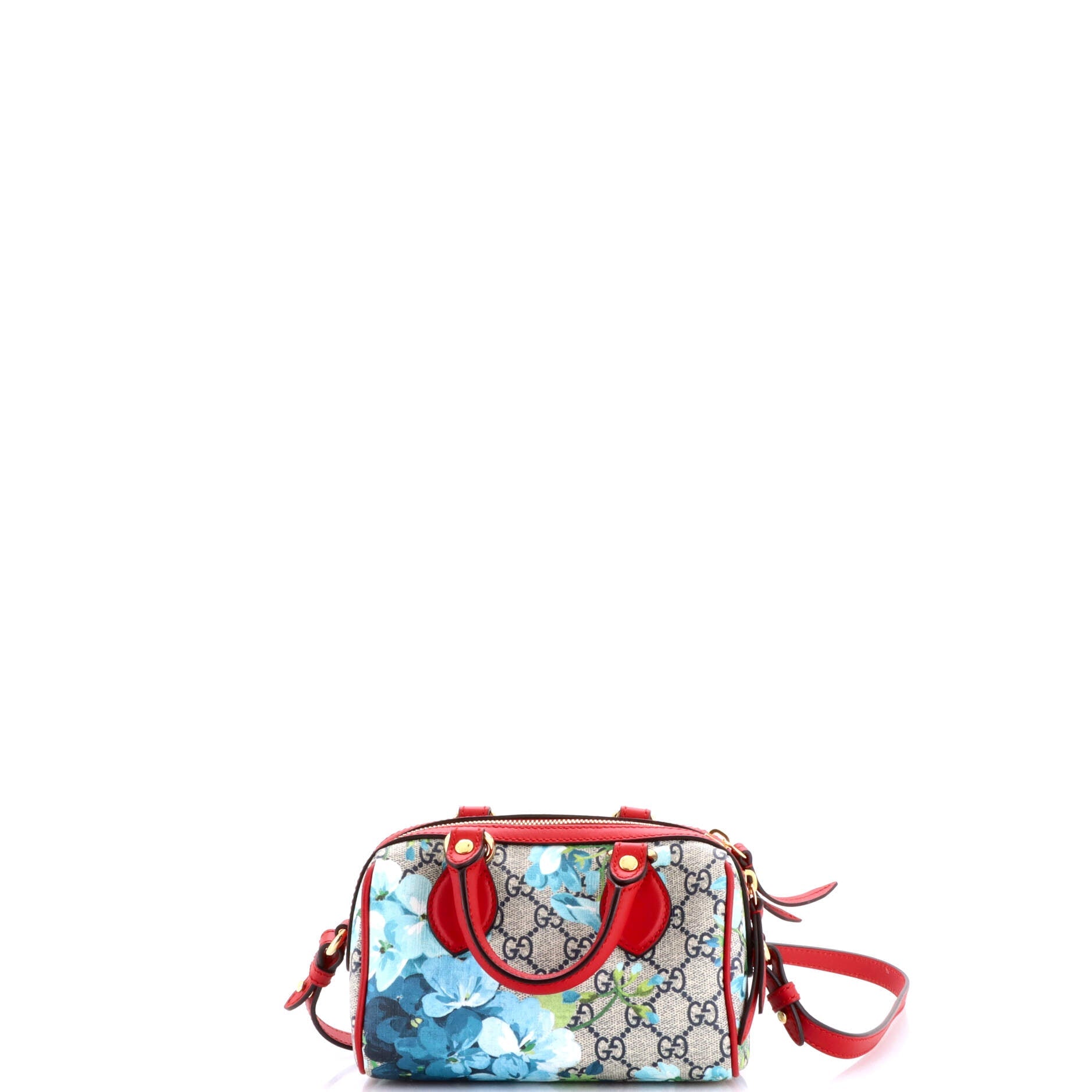 Convertible Boston Bag Blooms Print GG Coated Canvas Nano