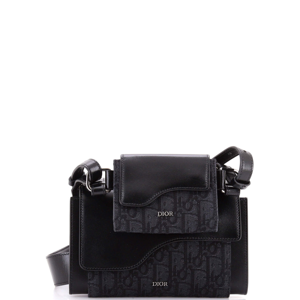 Elite Shoulder Pouch Oblique Canvas and Calfskin