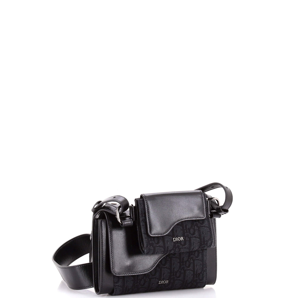 Elite Shoulder Pouch Oblique Canvas and Calfskin