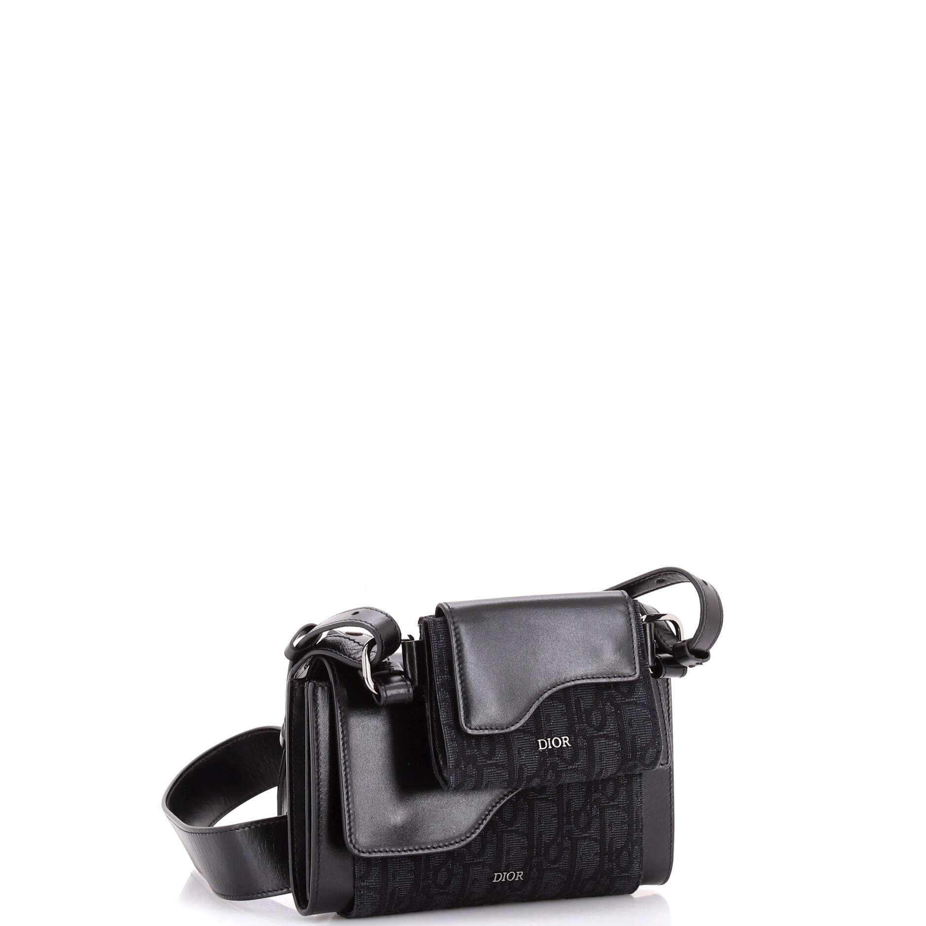 Elite Shoulder Pouch Oblique Canvas and Calfskin