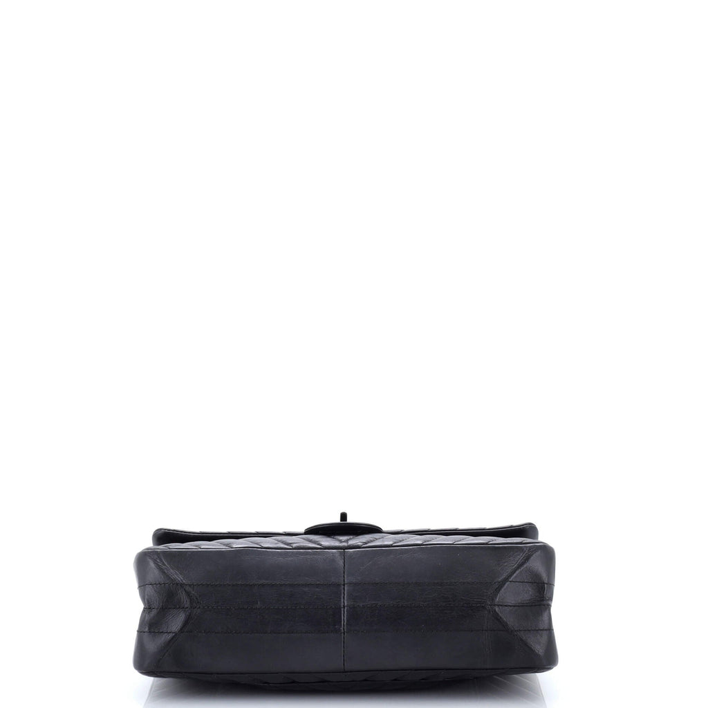 So Black Reissue 2.55 Flap Bag Chevron Aged Calfskin 226