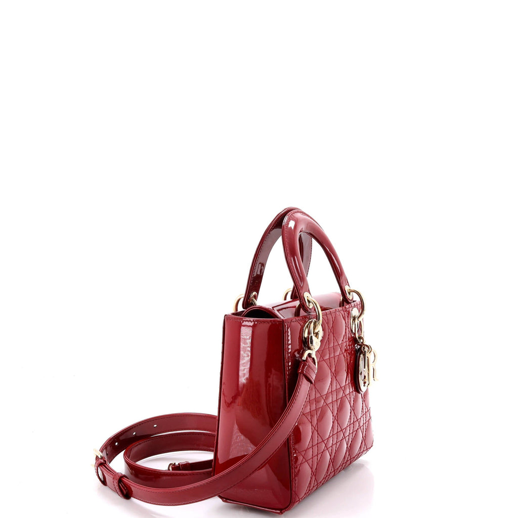 Lady Dior Bag Cannage Quilt Patent Small