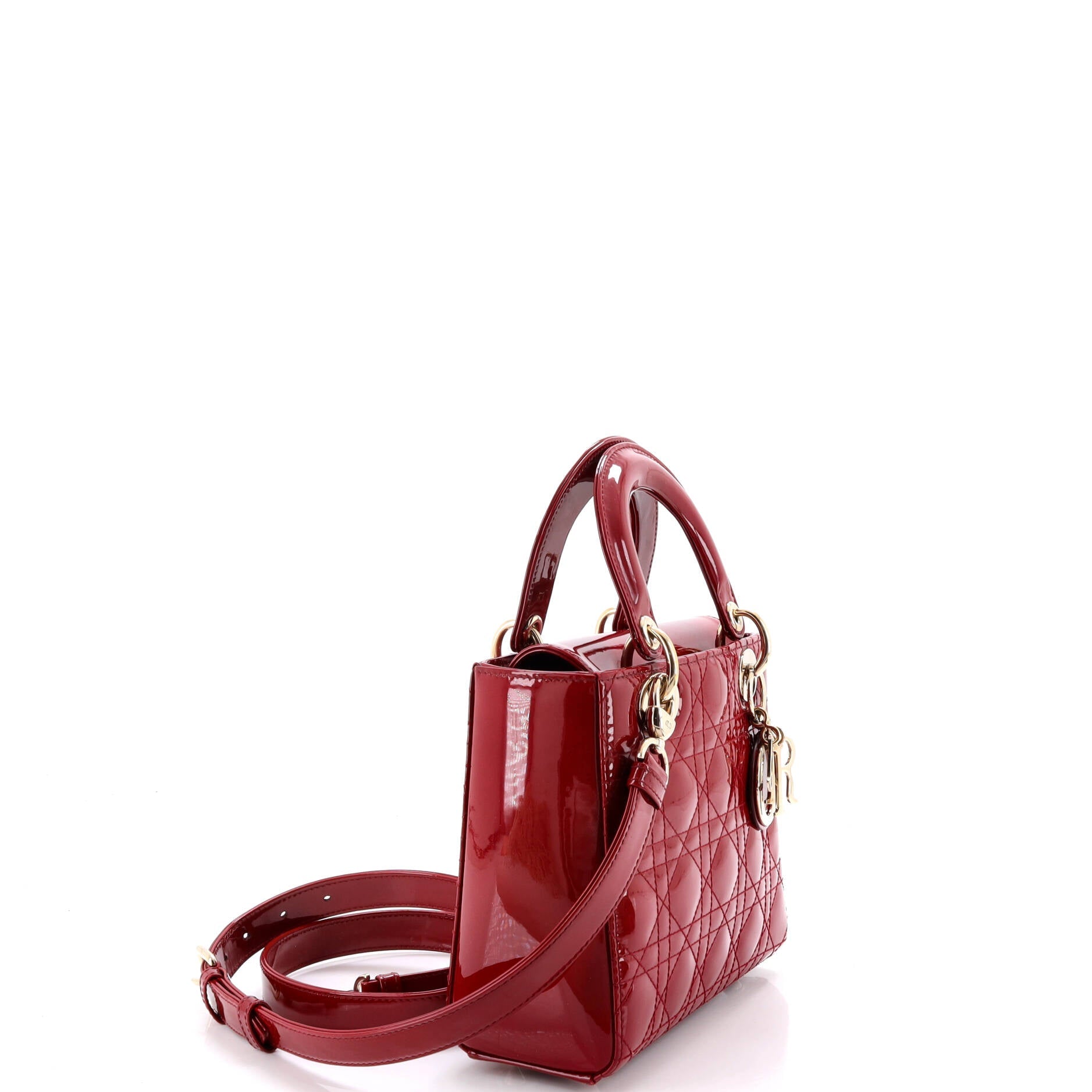 Lady Dior Bag Cannage Quilt Patent Small