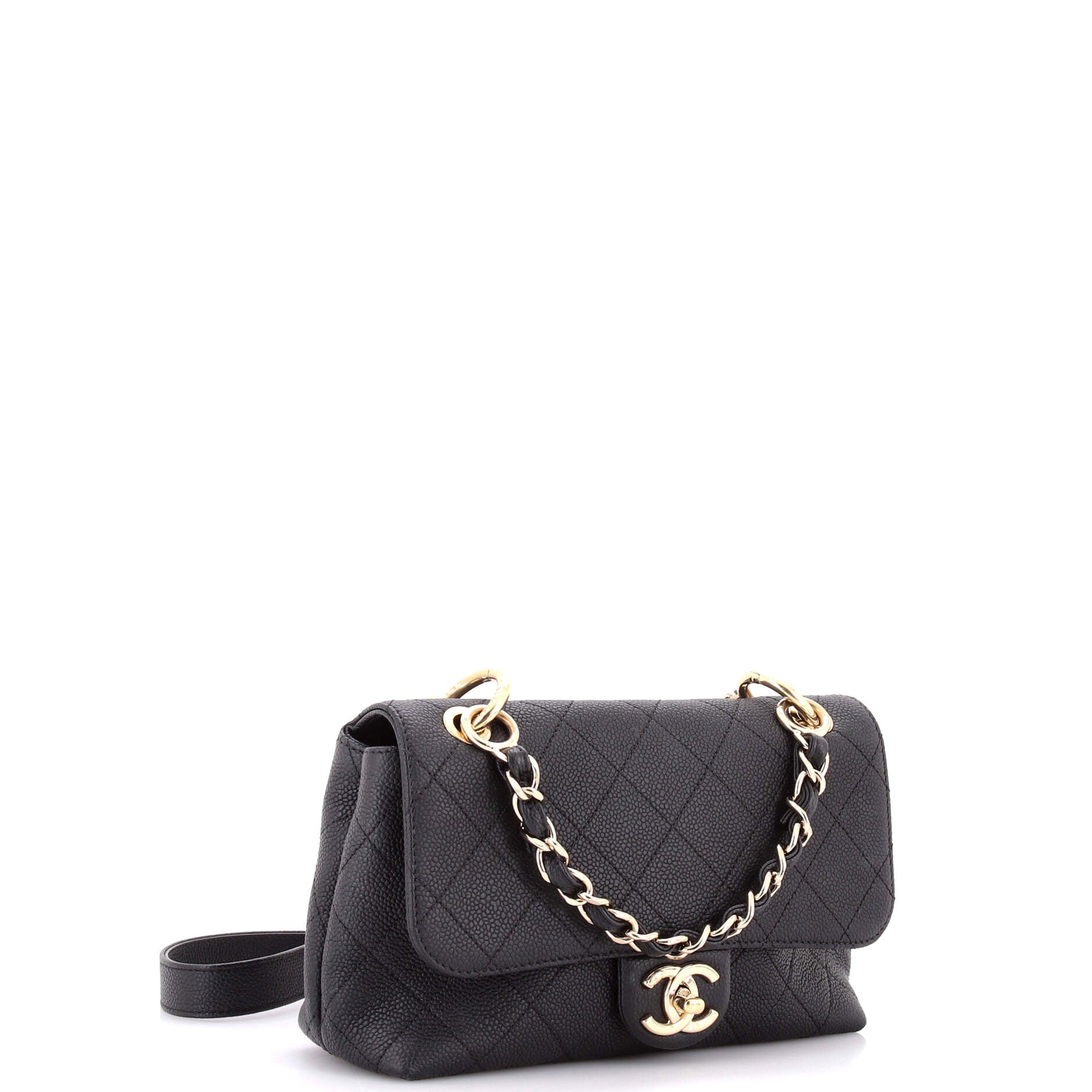 City Walk Flap Bag Quilted Caviar Small