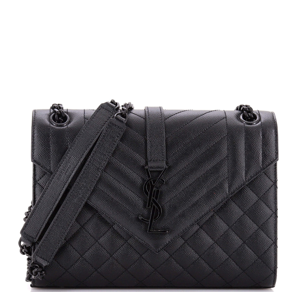 Classic Monogram Envelope Satchel Mixed Matelasse Leather Medium