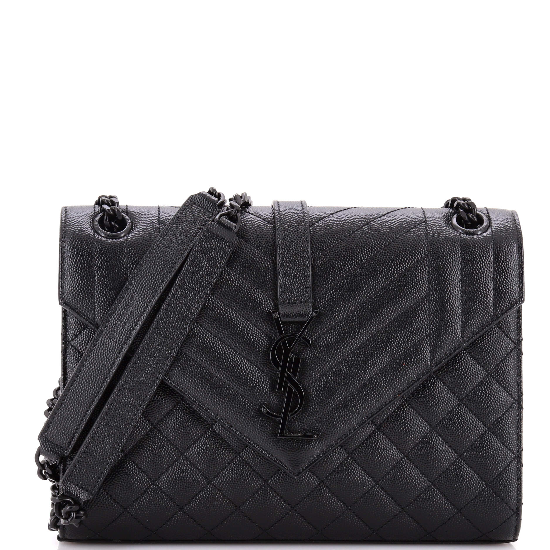 Classic Monogram Envelope Satchel Mixed Matelasse Leather Medium