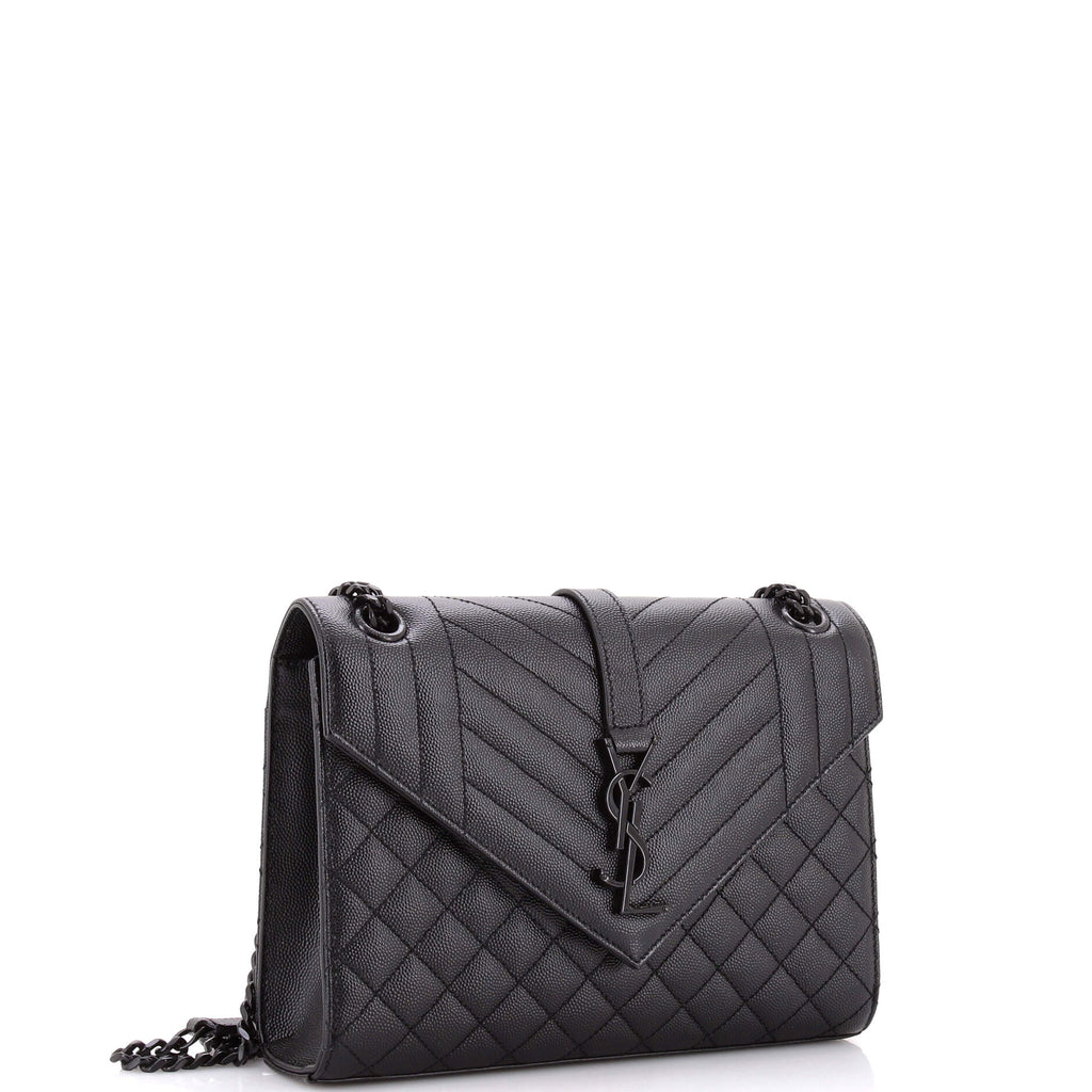 Classic Monogram Envelope Satchel Mixed Matelasse Leather Medium