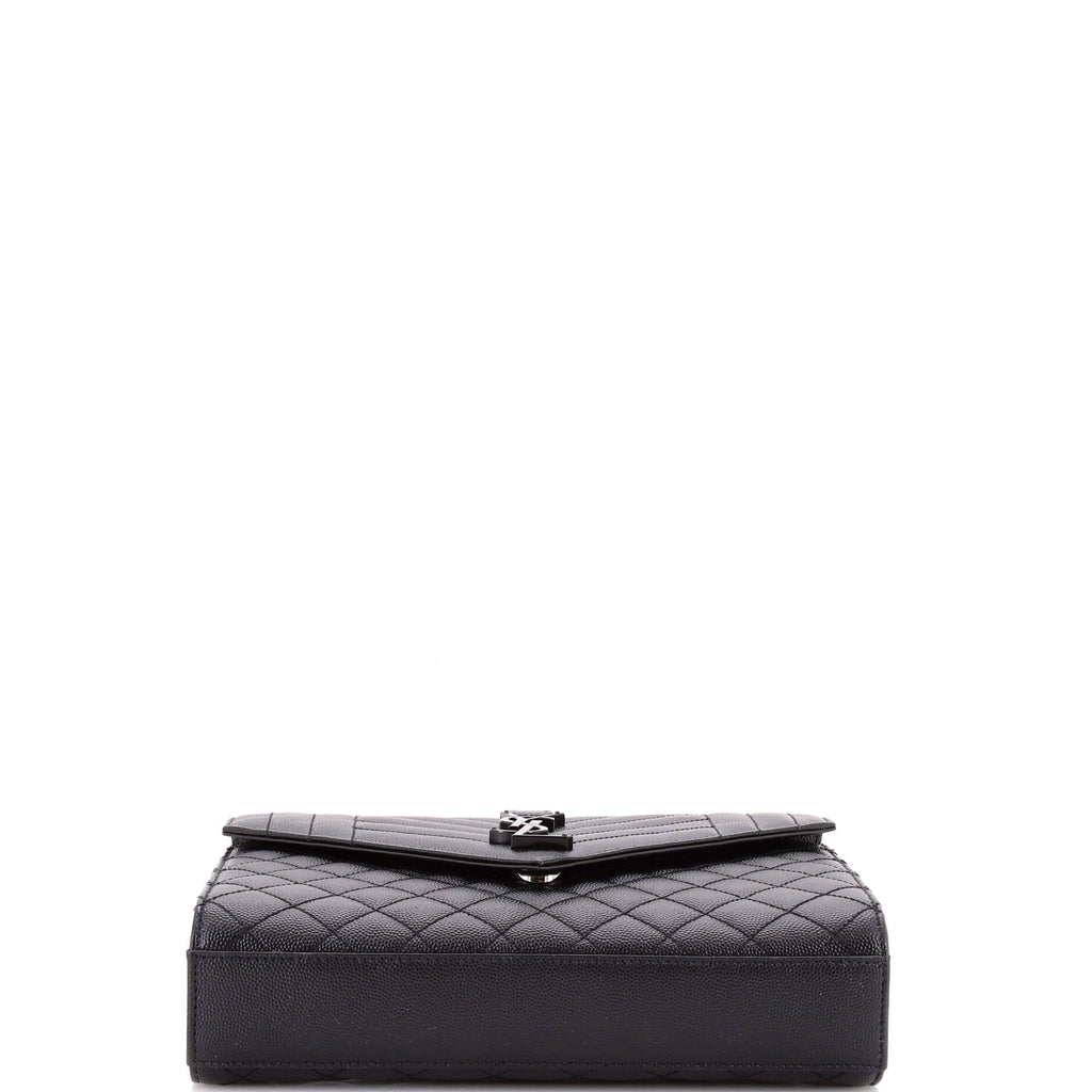 Classic Monogram Envelope Satchel Mixed Matelasse Leather Medium