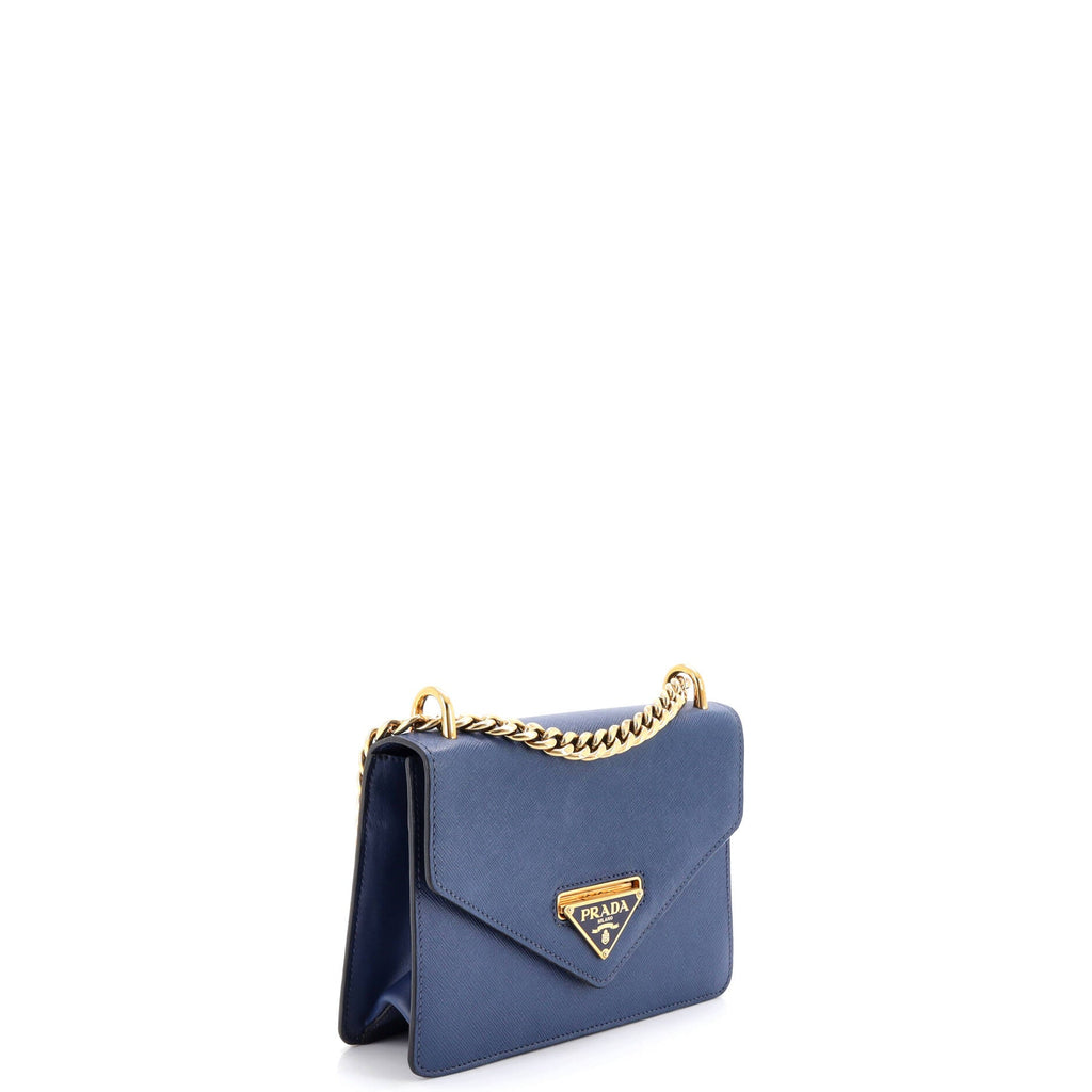 Envelope Flap Chain Shoulder bag Saffiano Leather Small