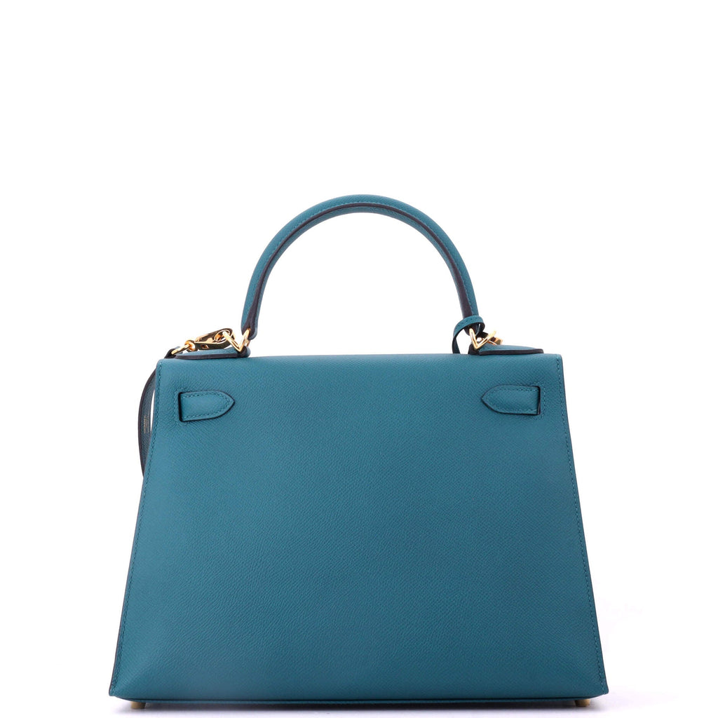 Kelly Handbag Vert Bosphore Epsom with Gold Hardware 28