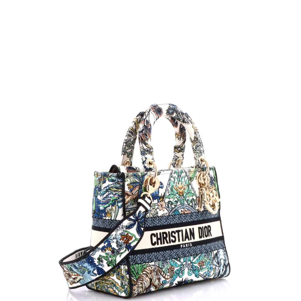 Lady D-Lite Bag Embroidered Canvas Medium