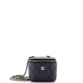 Classic Vanity Case with Chain Quilted Caviar Mini