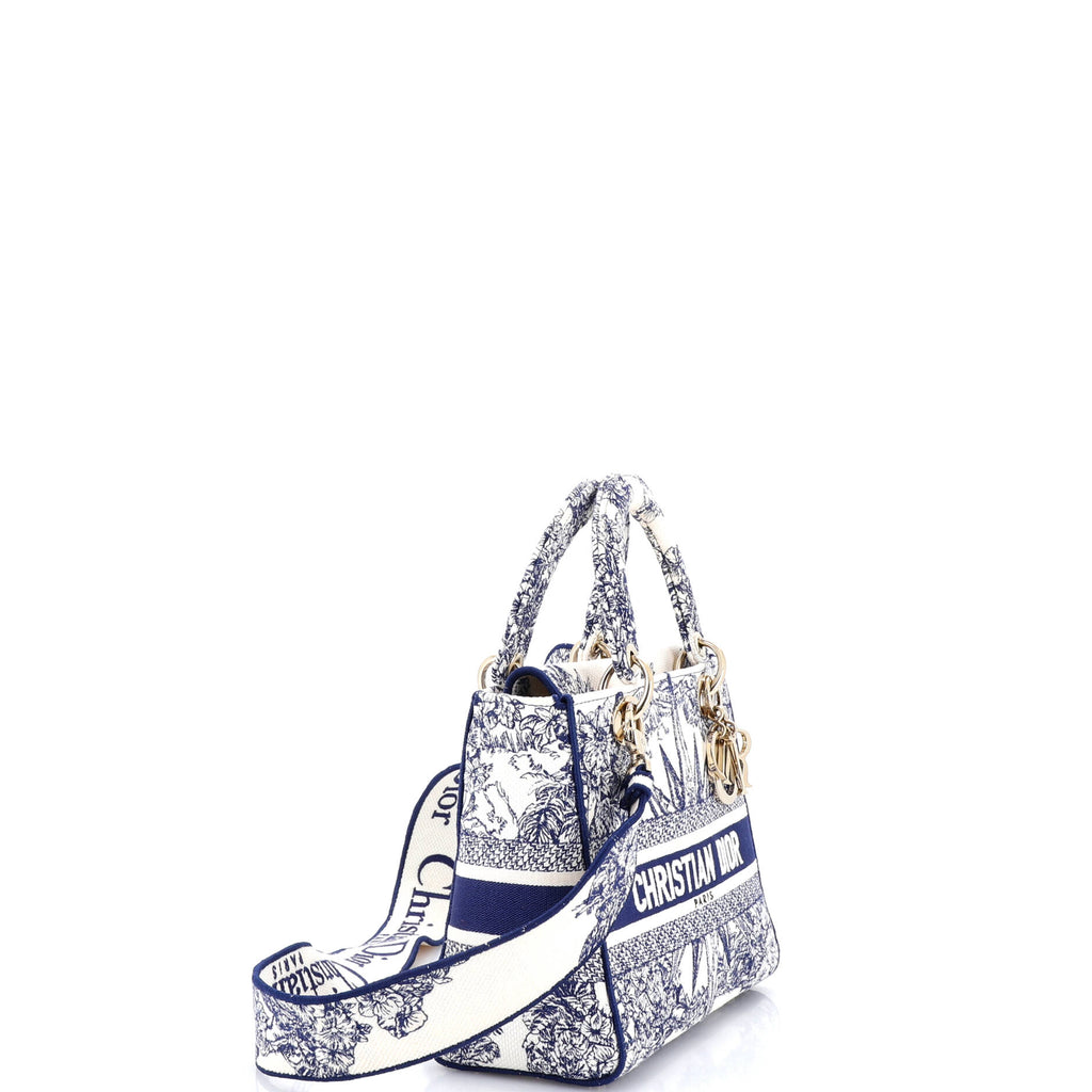 Lady D-Lite Bag Embroidered Canvas Medium