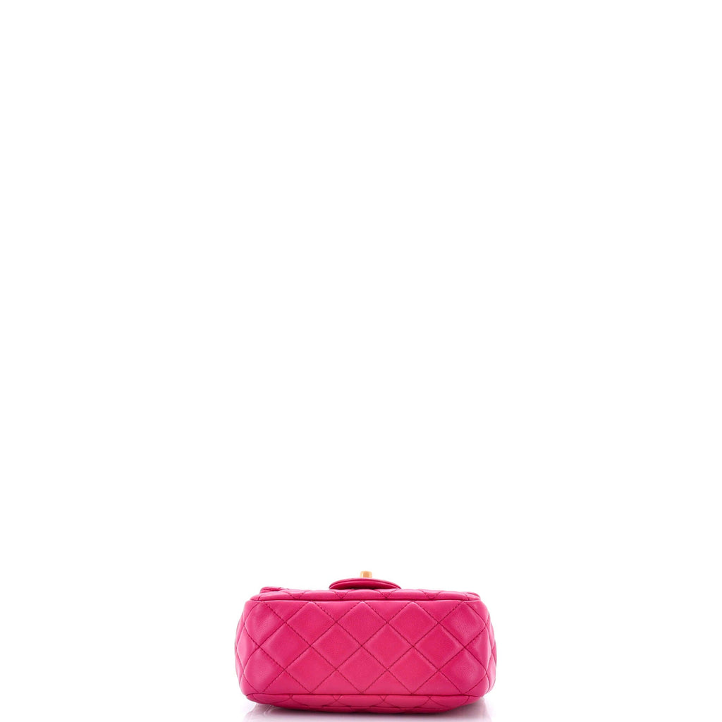 Pearl Crush Square Flap Bag Quilted Lambskin Mini