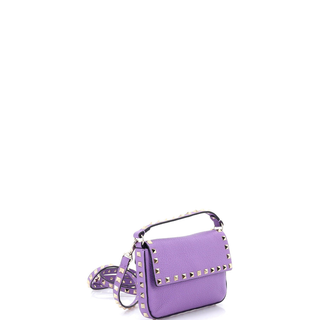 Rockstud Top Handle Crossbody Pouch Leather Mini