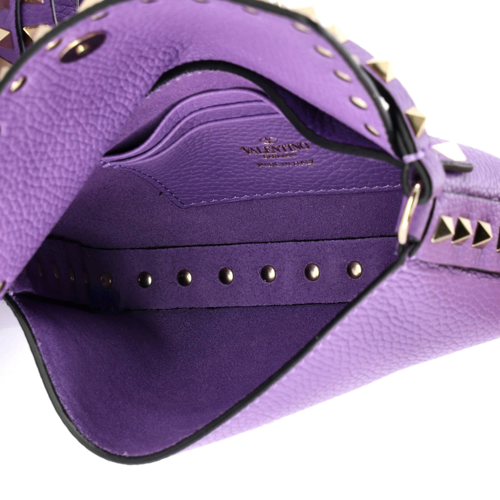 Rockstud Top Handle Crossbody Pouch Leather Mini