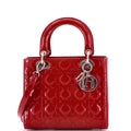 Lady Dior Bag Cannage Quilt Patent Medium