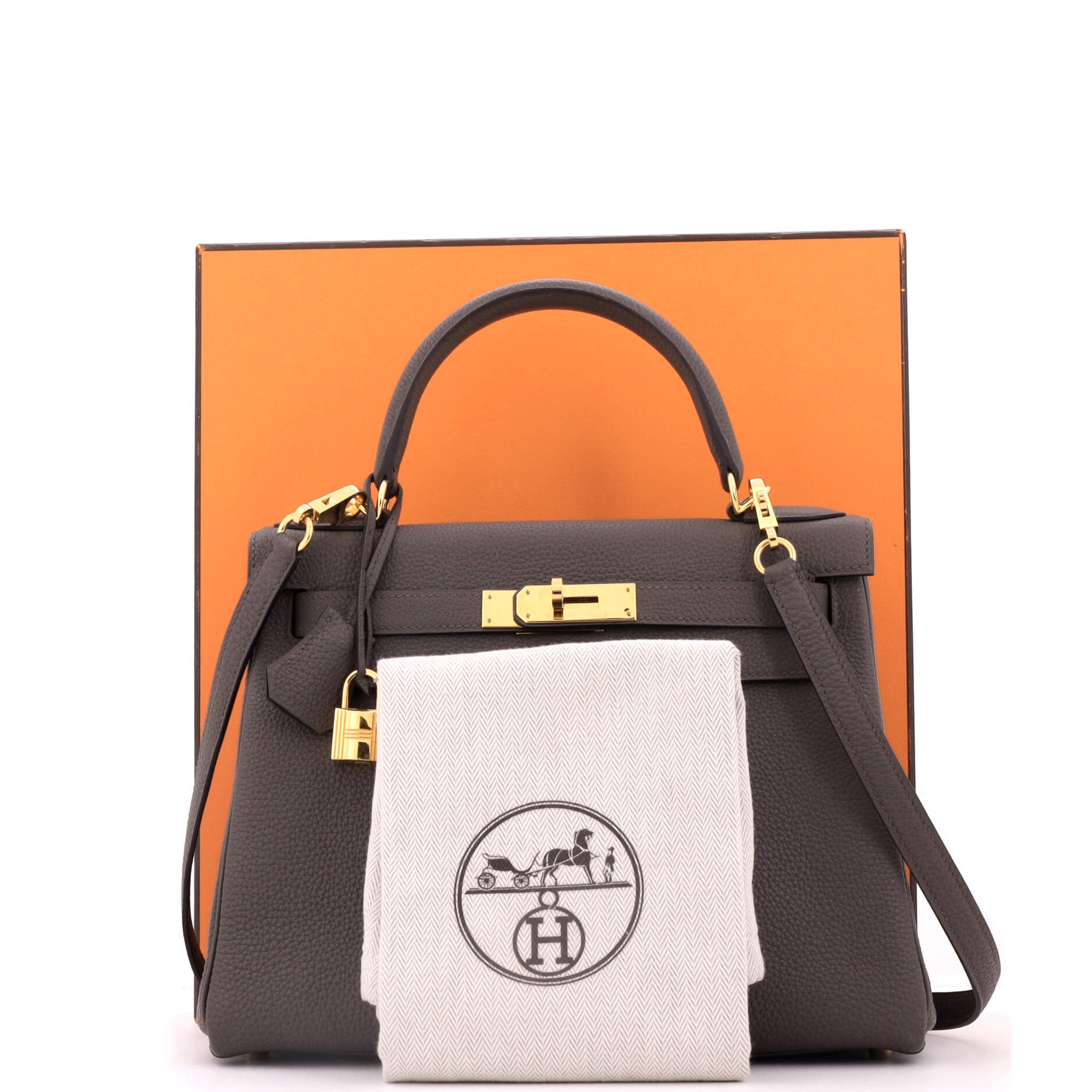 Kelly Handbag Grey Togo with Gold Hardware 28