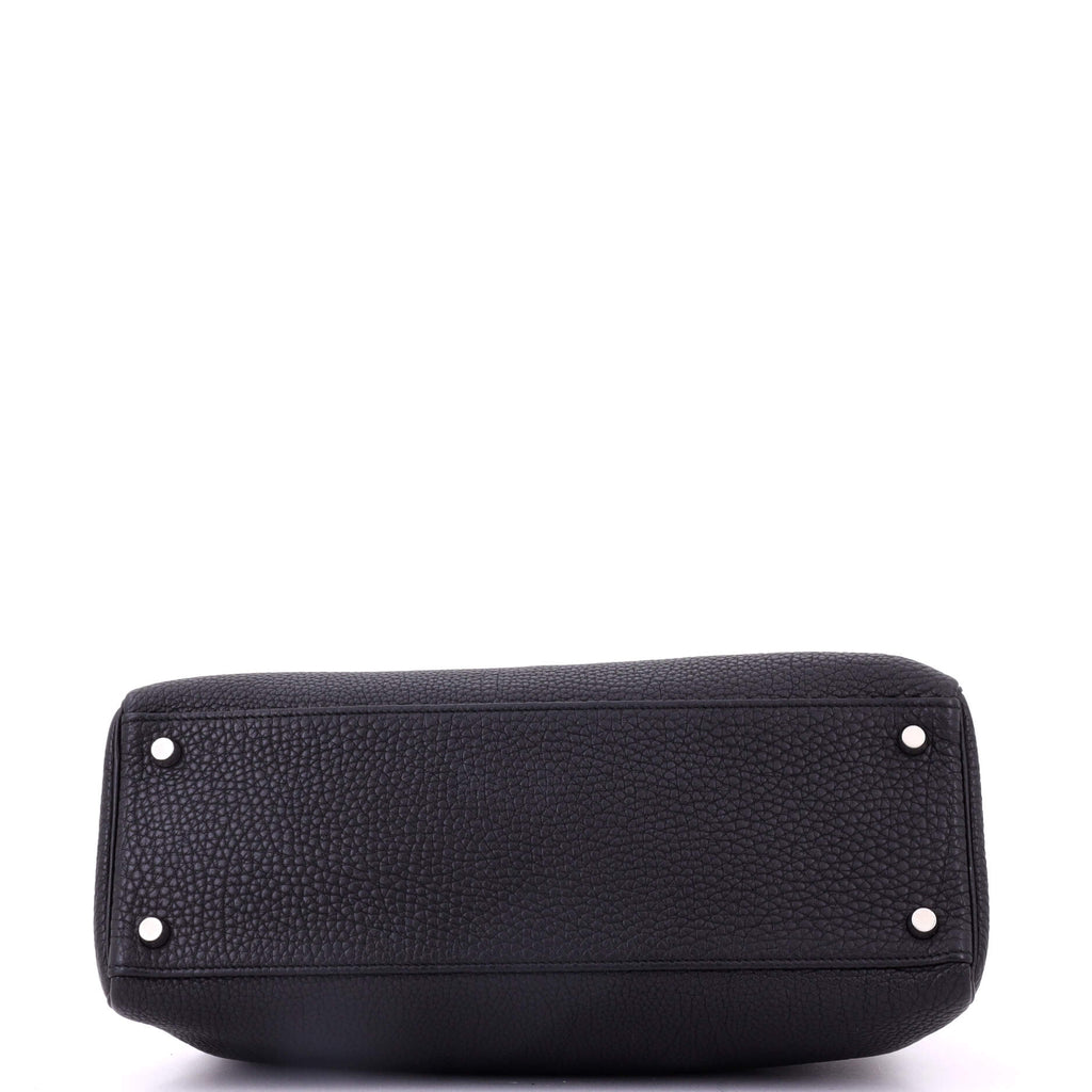Kelly Handbag Noir Togo with Palladium Hardware 32