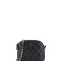 CC Dome Zip Clutch with Chain Quilted Caviar Mini