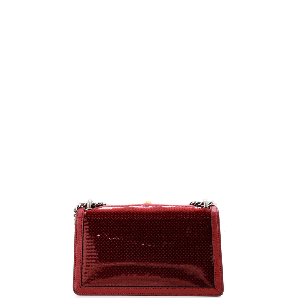 Strawberry Dionysus Bag Sequin and Leather with Crystals Small