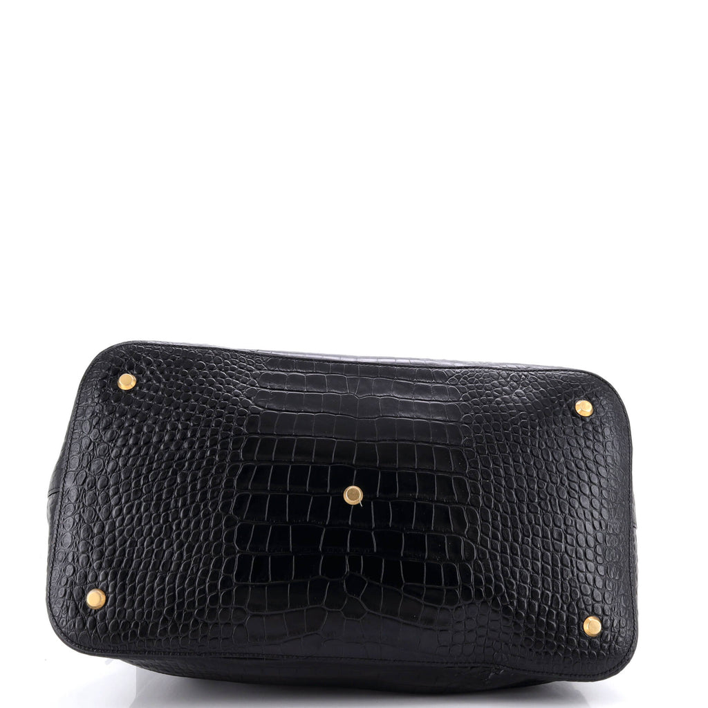 Ville Bag Crocodile Embossed Leather Large