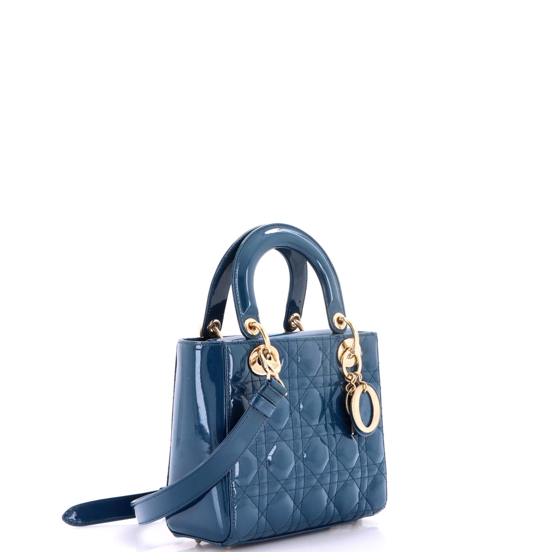 Lady Dior Bag Cannage Quilt Patent Small