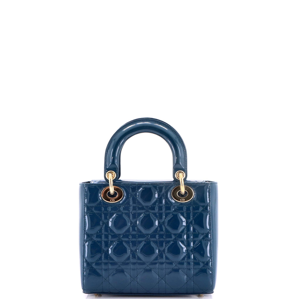 Lady Dior Bag Cannage Quilt Patent Small