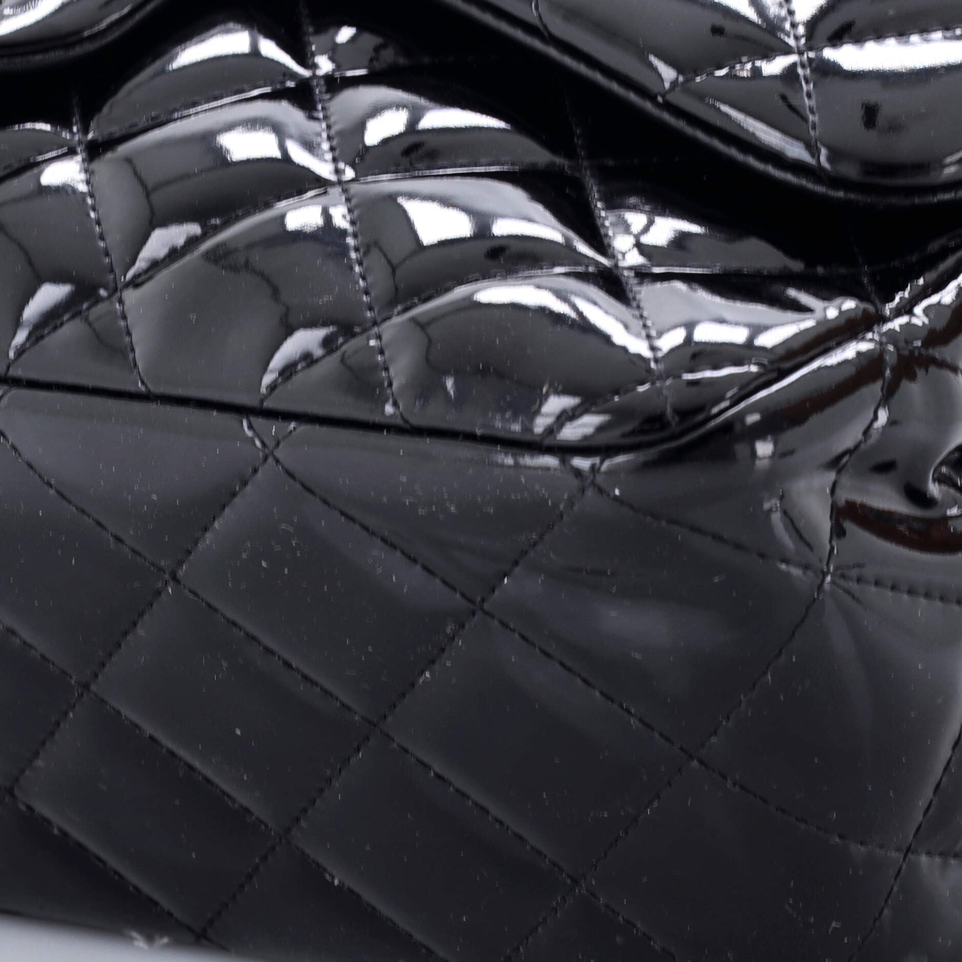 Classic Double Flap Bag Quilted Patent Jumbo