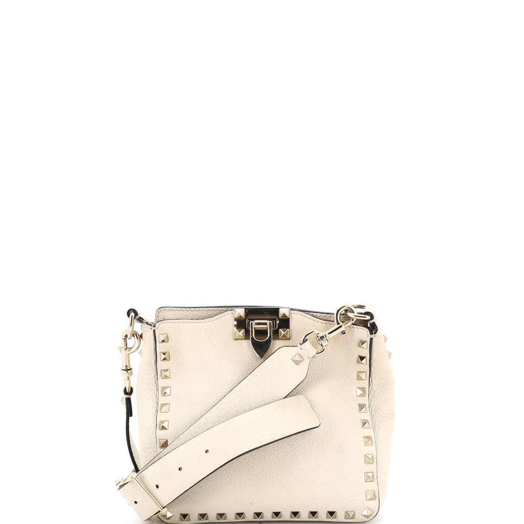 Rockstud Flip Lock Messenger Bag Leather Mini
