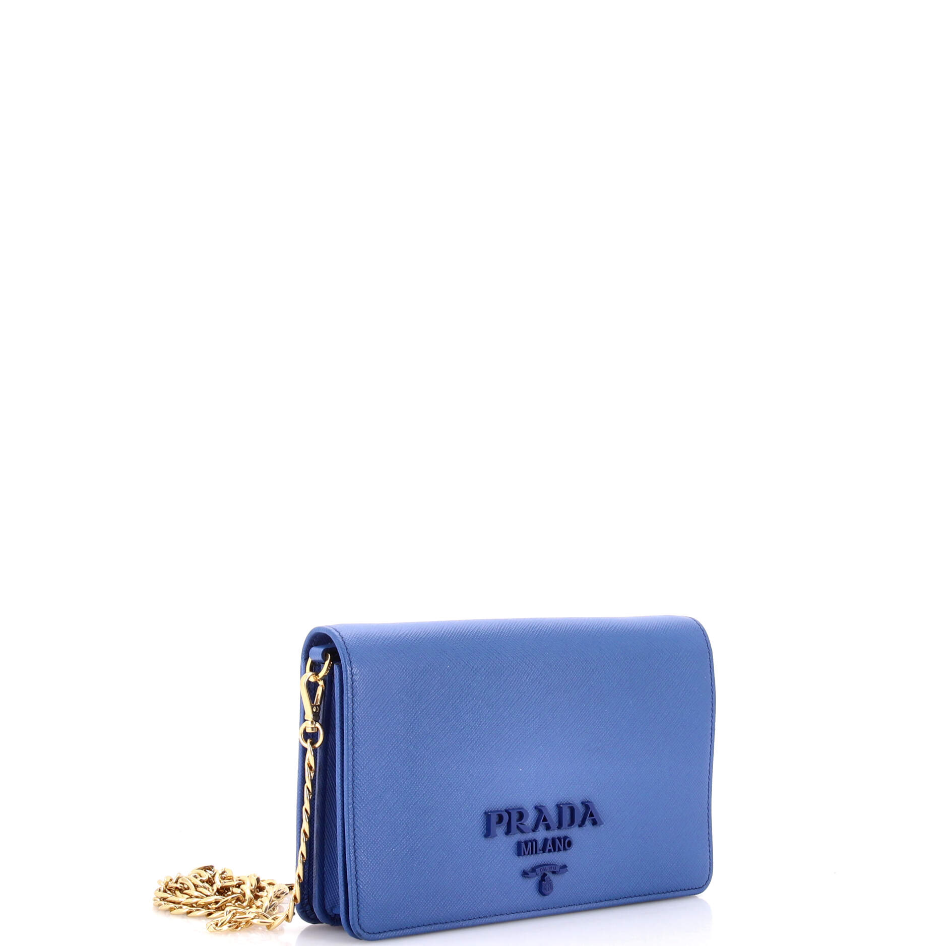 Monochrome Wallet on Chain Saffiano Leather Mini