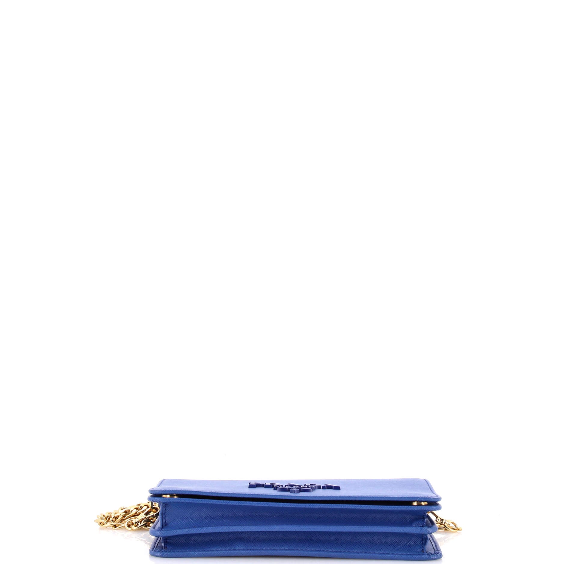 Monochrome Wallet on Chain Saffiano Leather Mini
