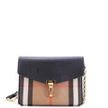 Macken Crossbody Bag Leather and House Check Canvas Small