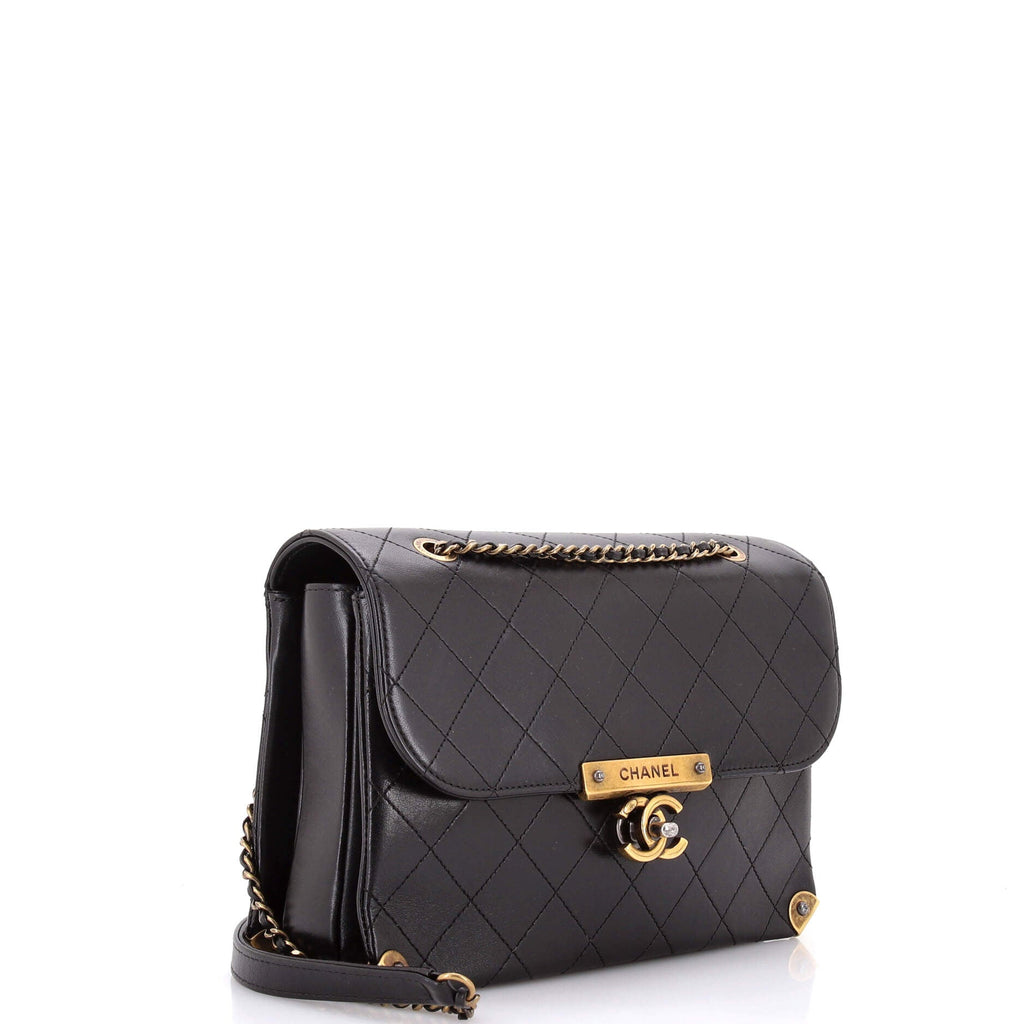 Around The Corner Flap Bag Quilted Lambskin Medium