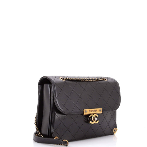 Around The Corner Flap Bag Quilted Lambskin Medium