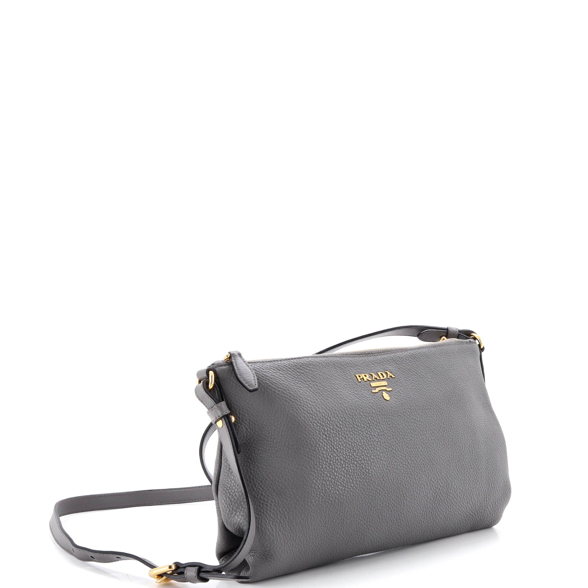 Flat Zip Crossbody Bag Vitello Daino Mini