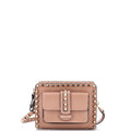 Rockstud Front Pocket Shoulder Bag Leather Mini