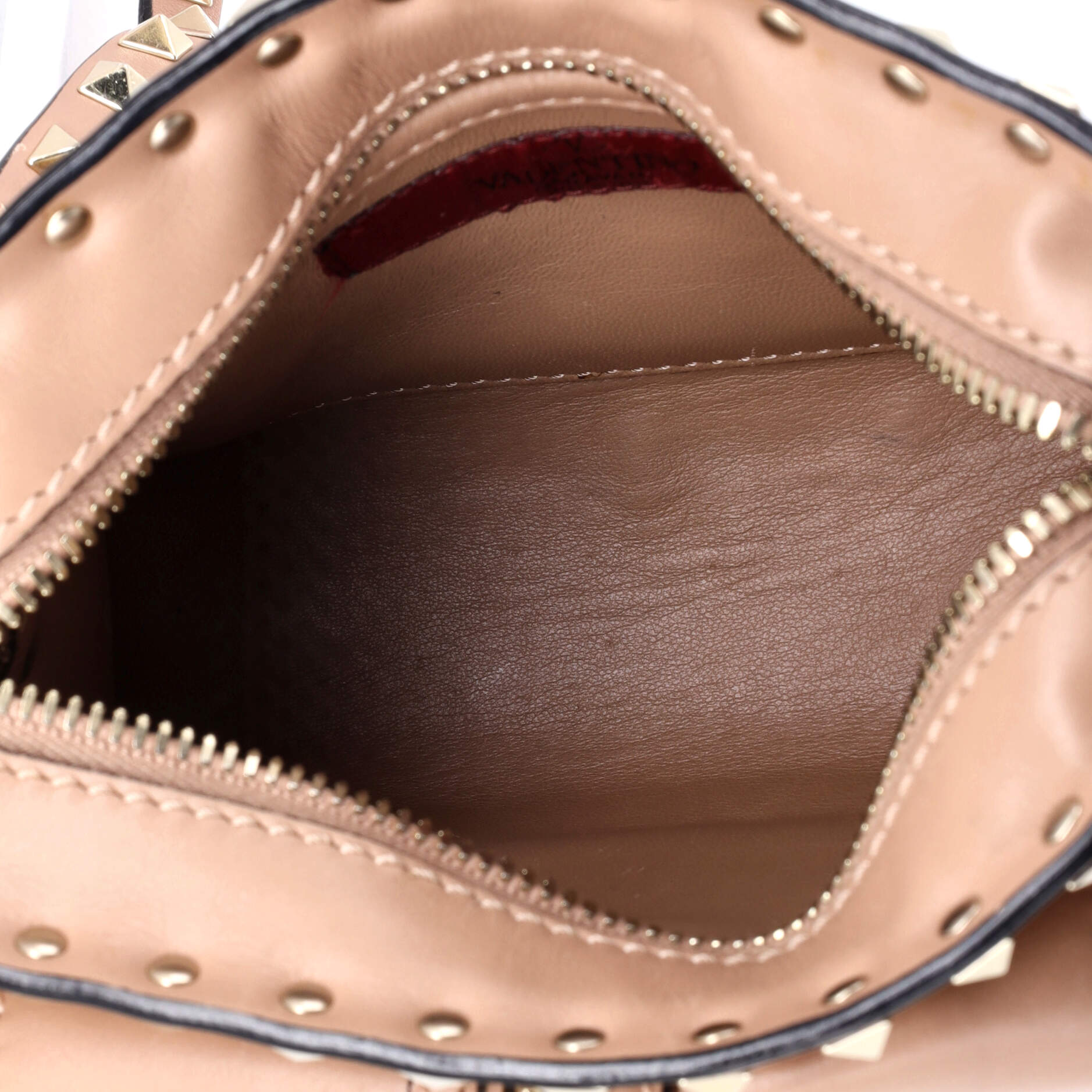 Rockstud Front Pocket Shoulder Bag Leather Mini