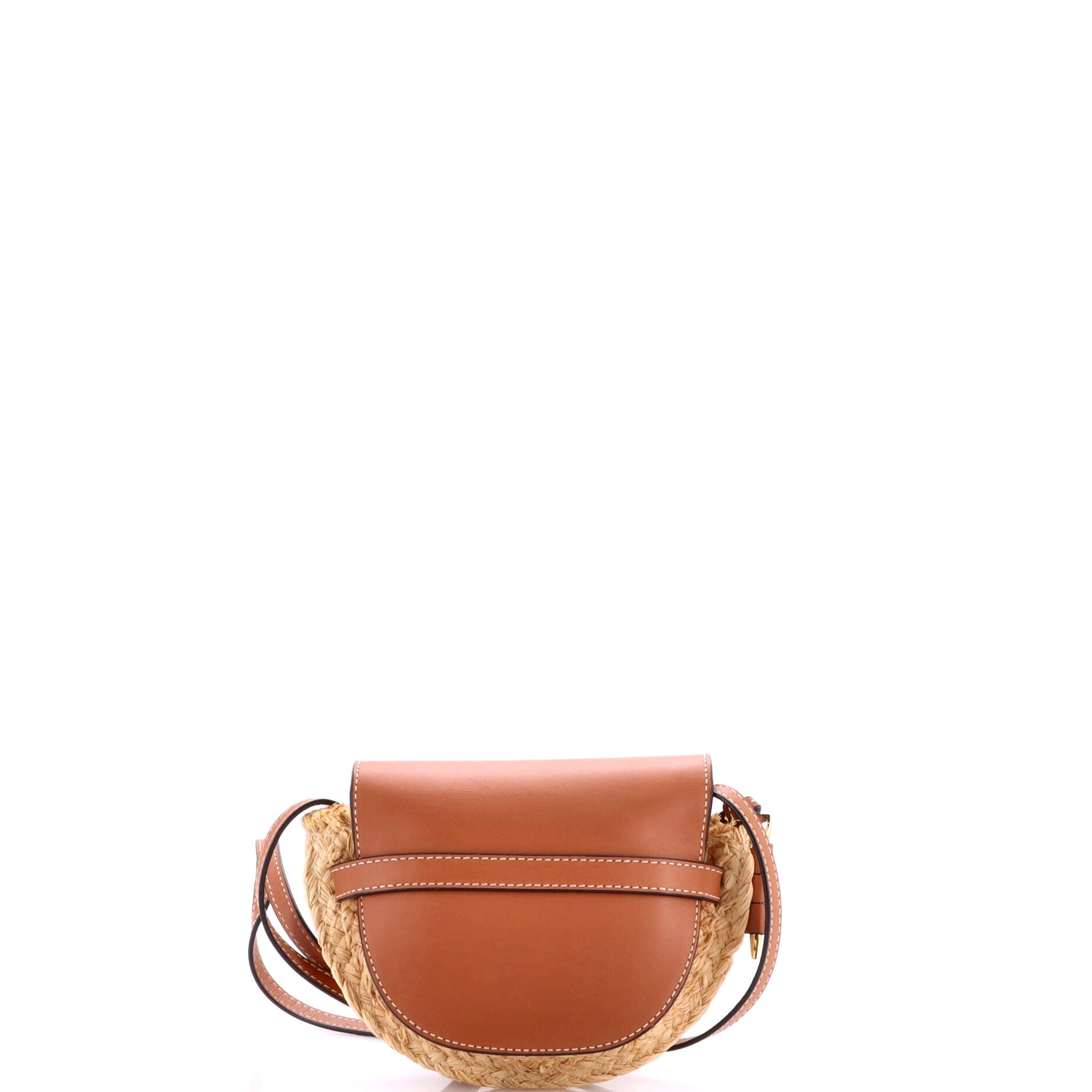 Gate Leather Shoulder Leather with Raffia Mini