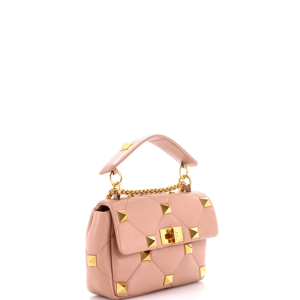 Roman Stud Flap Bag Quilted Leather Medium