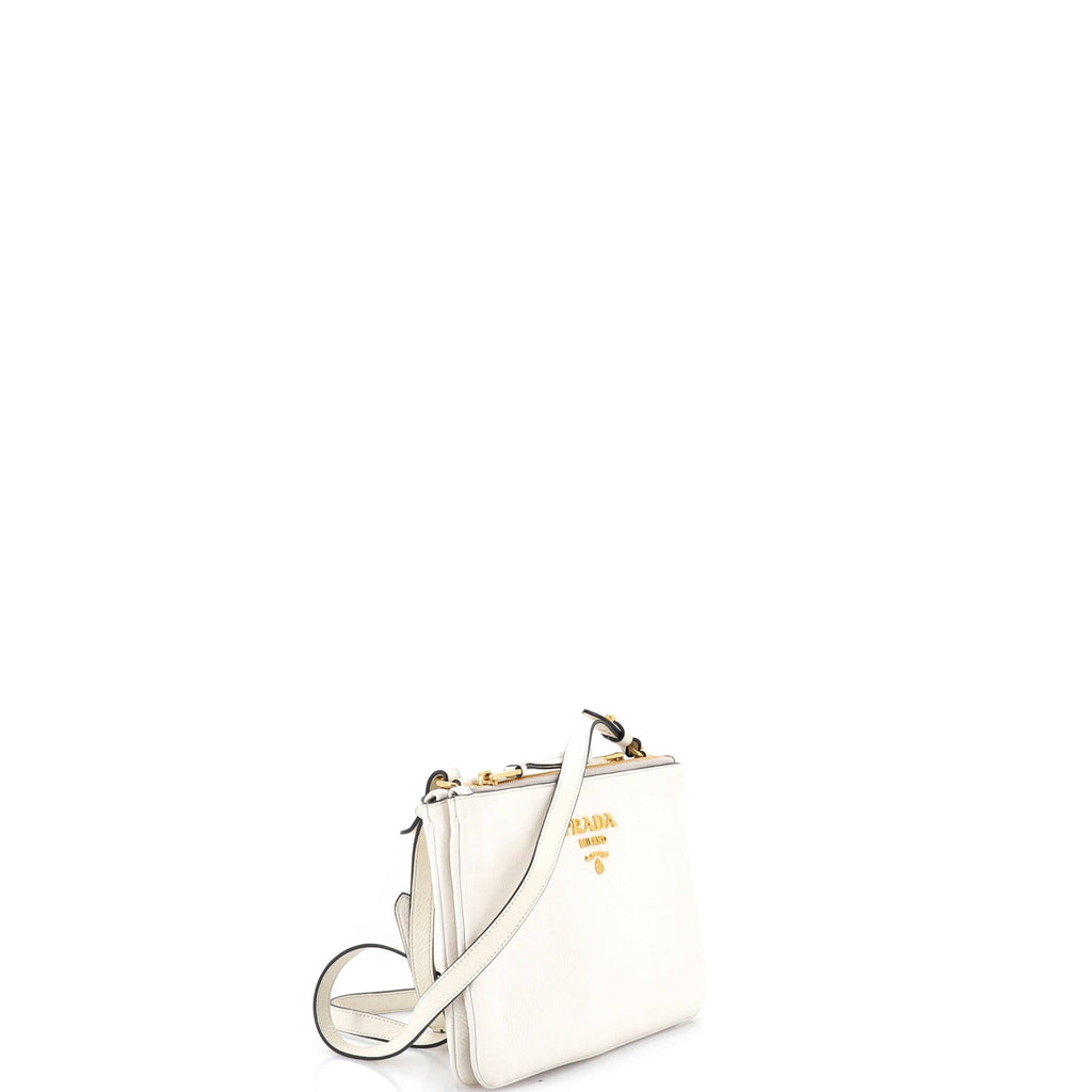 Double Zip Crossbody Bag Vitello Daino Small