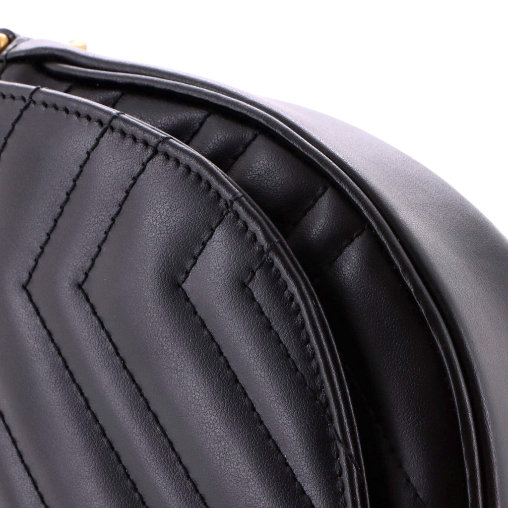 GG Marmont Half Moon Flap Crossbody Bag Matelasse Leather Mini