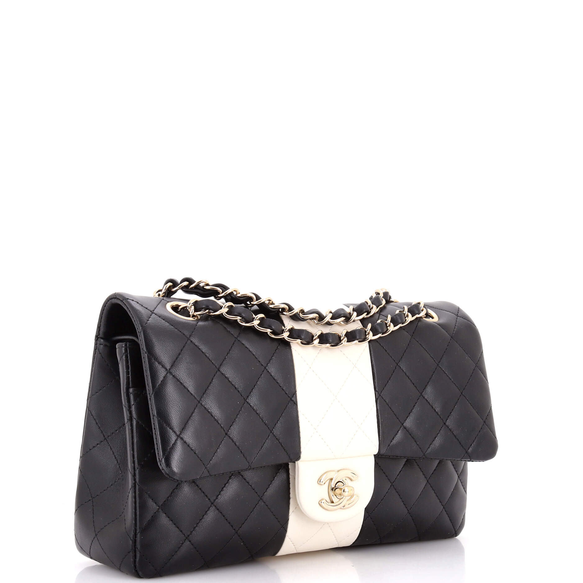 Classic Double Flap Bag Bicolor Quilted Lambskin Medium