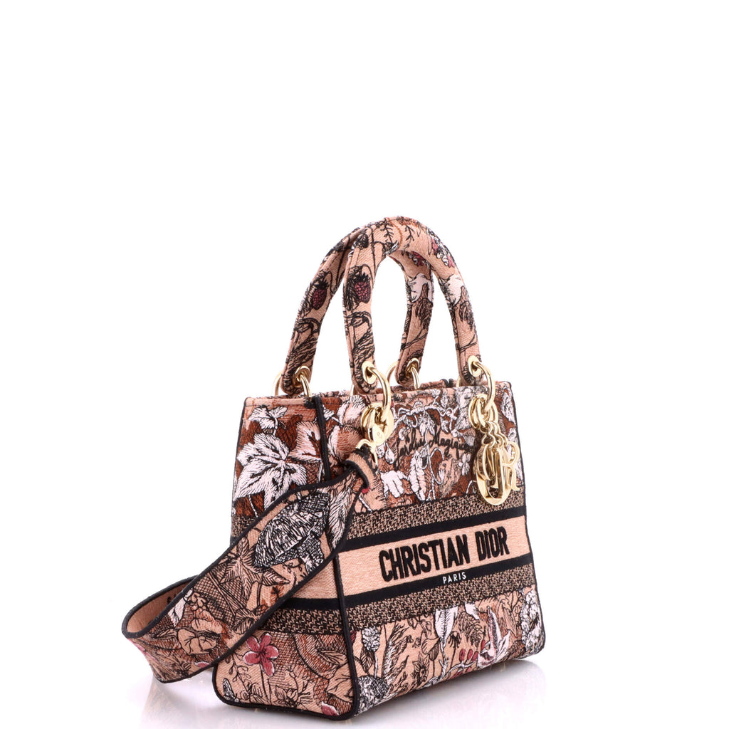 Lady D-Lite Bag Embroidered Canvas Medium