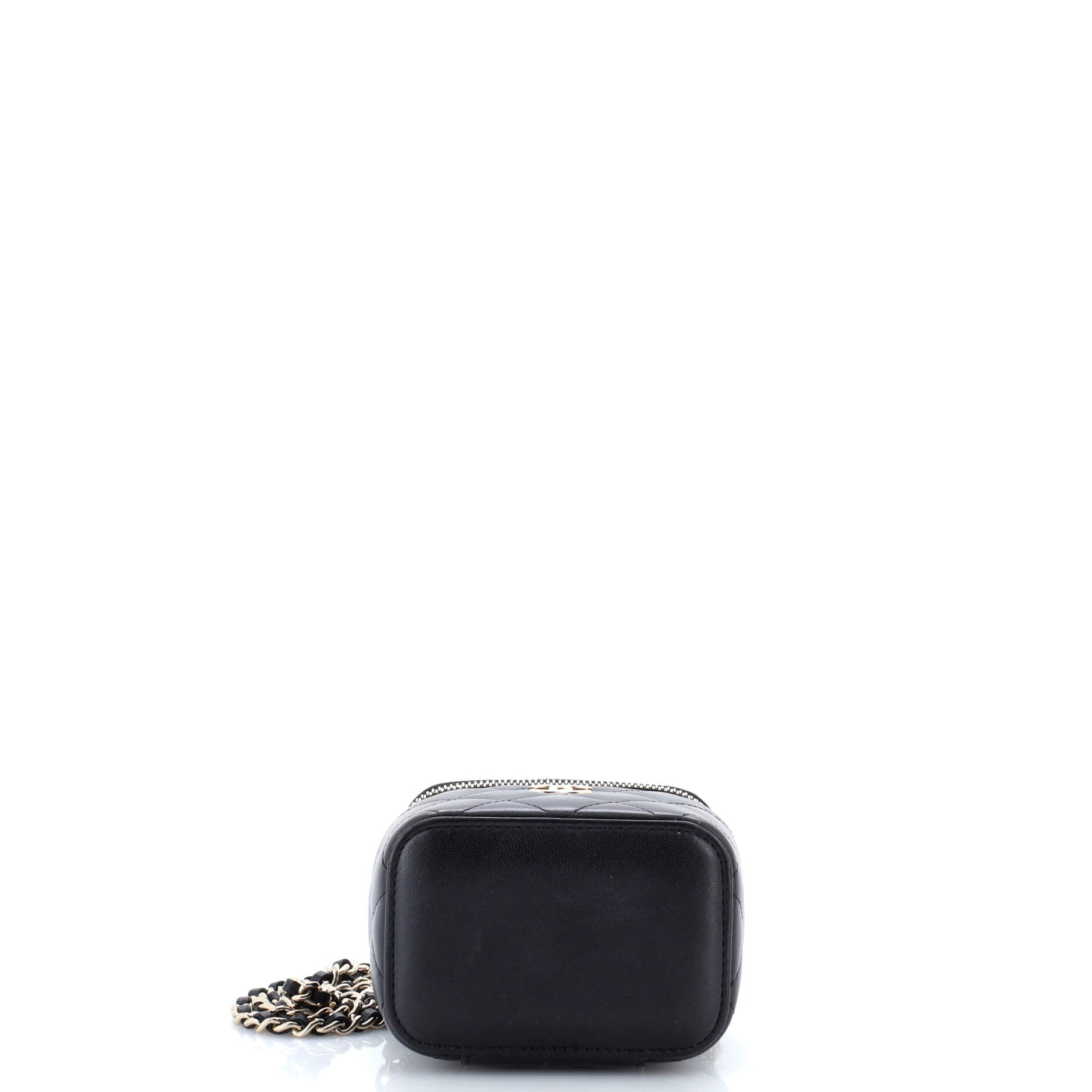 Classic Top Handle Vanity Case with Chain Quilted Lambskin Mini
