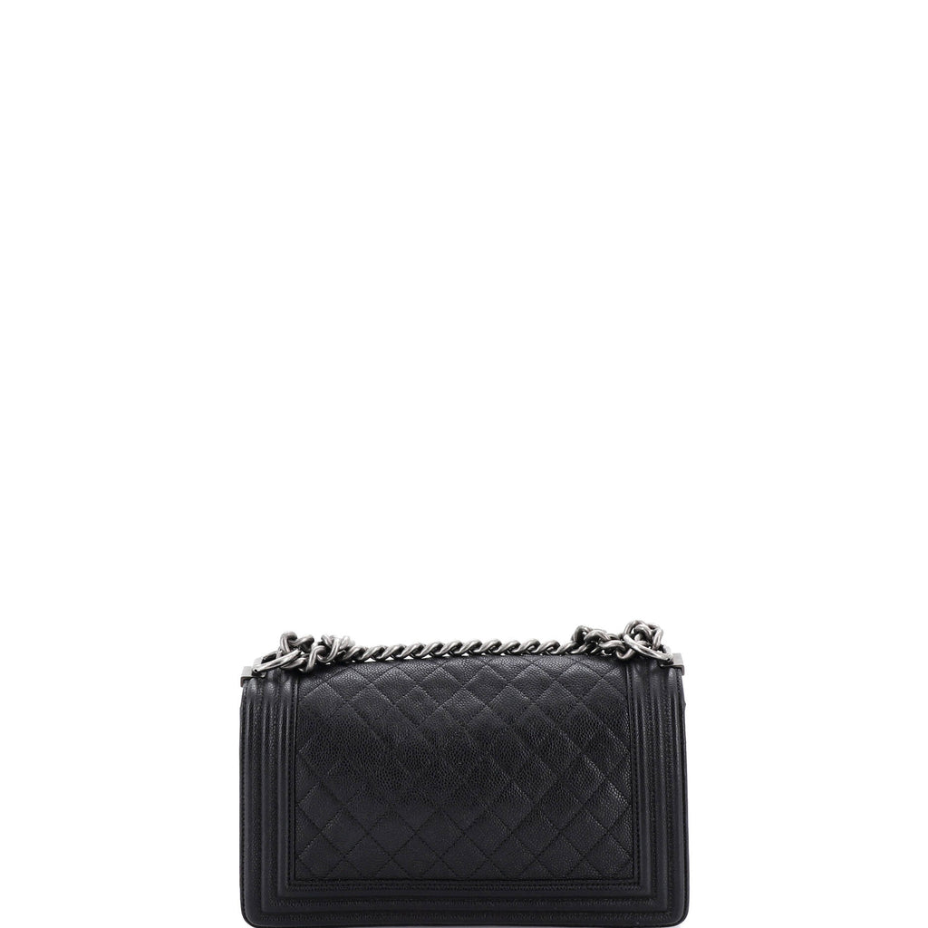 Boy Flap Bag Quilted Caviar Old Medium