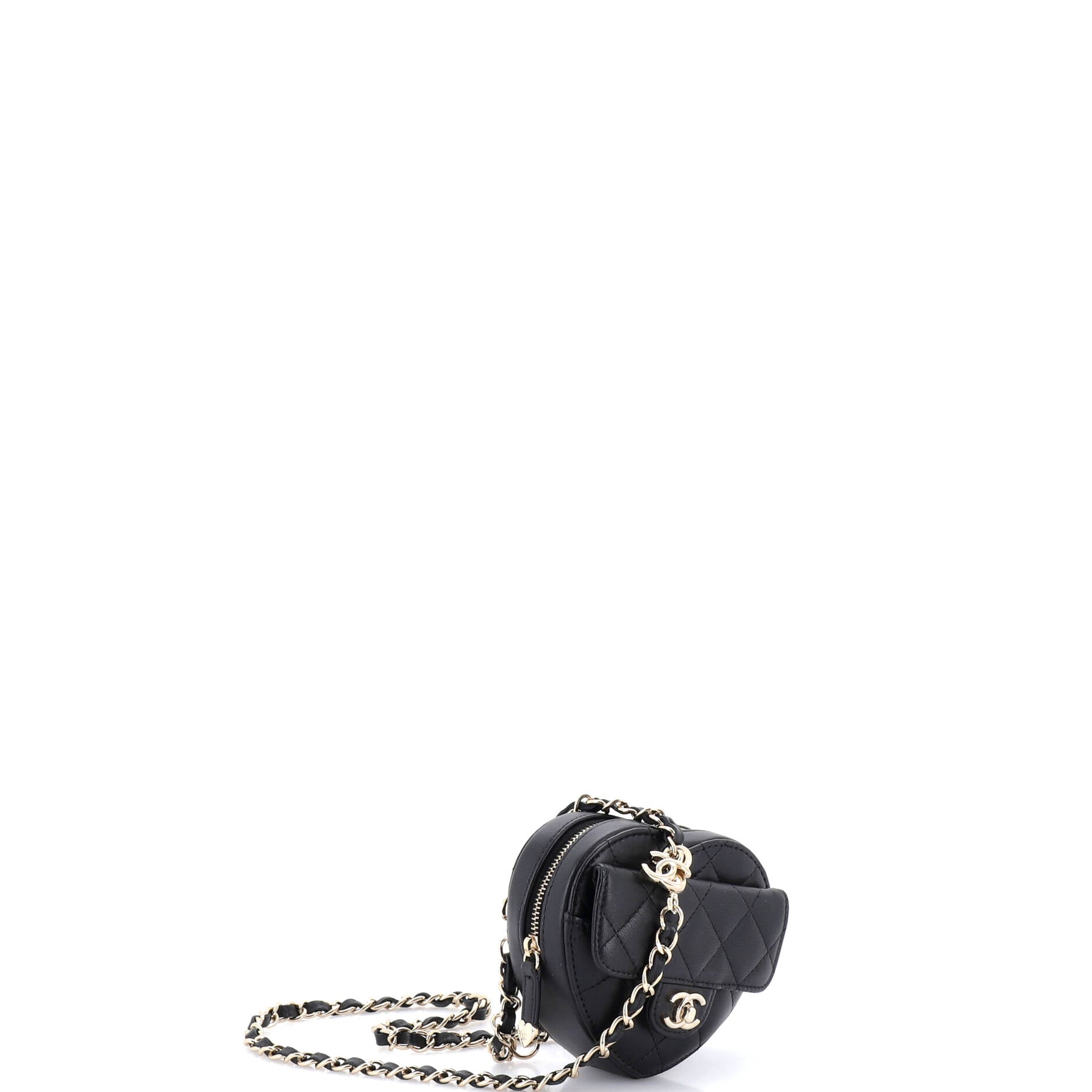 CC in Love Heart Belt Bag Quilted Lambskin