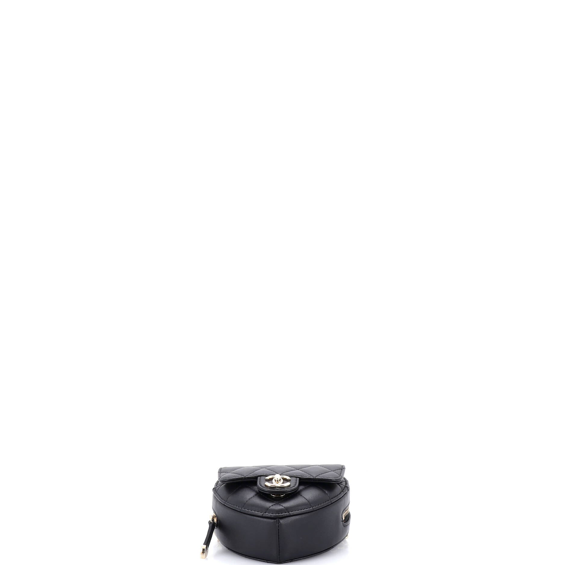 CC in Love Heart Belt Bag Quilted Lambskin