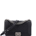 Boy Flap Bag Quilted Caviar Old Medium